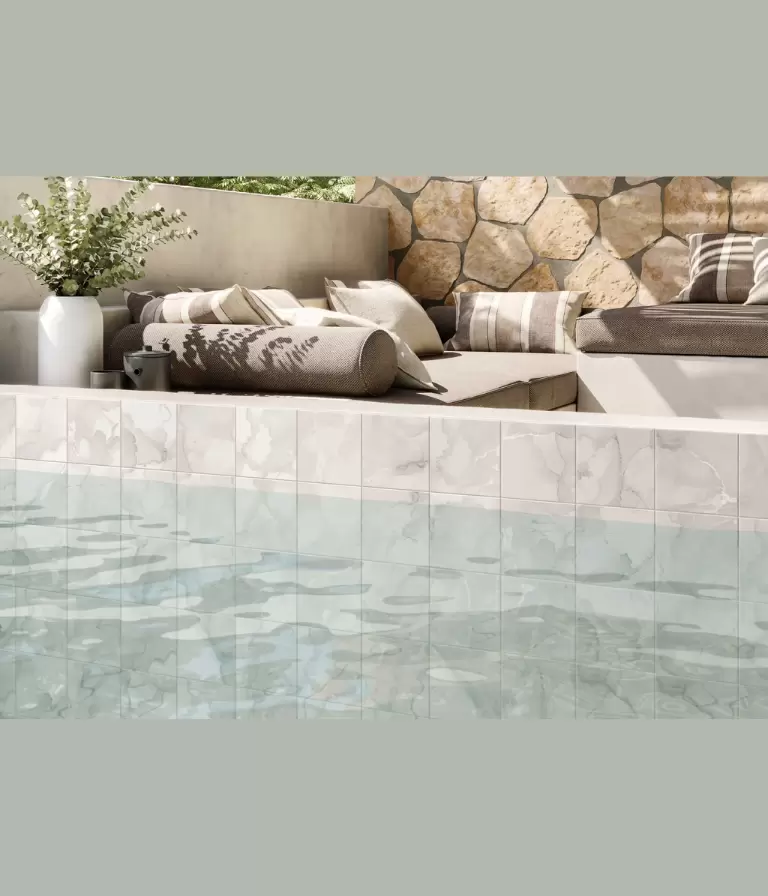 Porcelanato para Piscina Blanco AQUARELLE